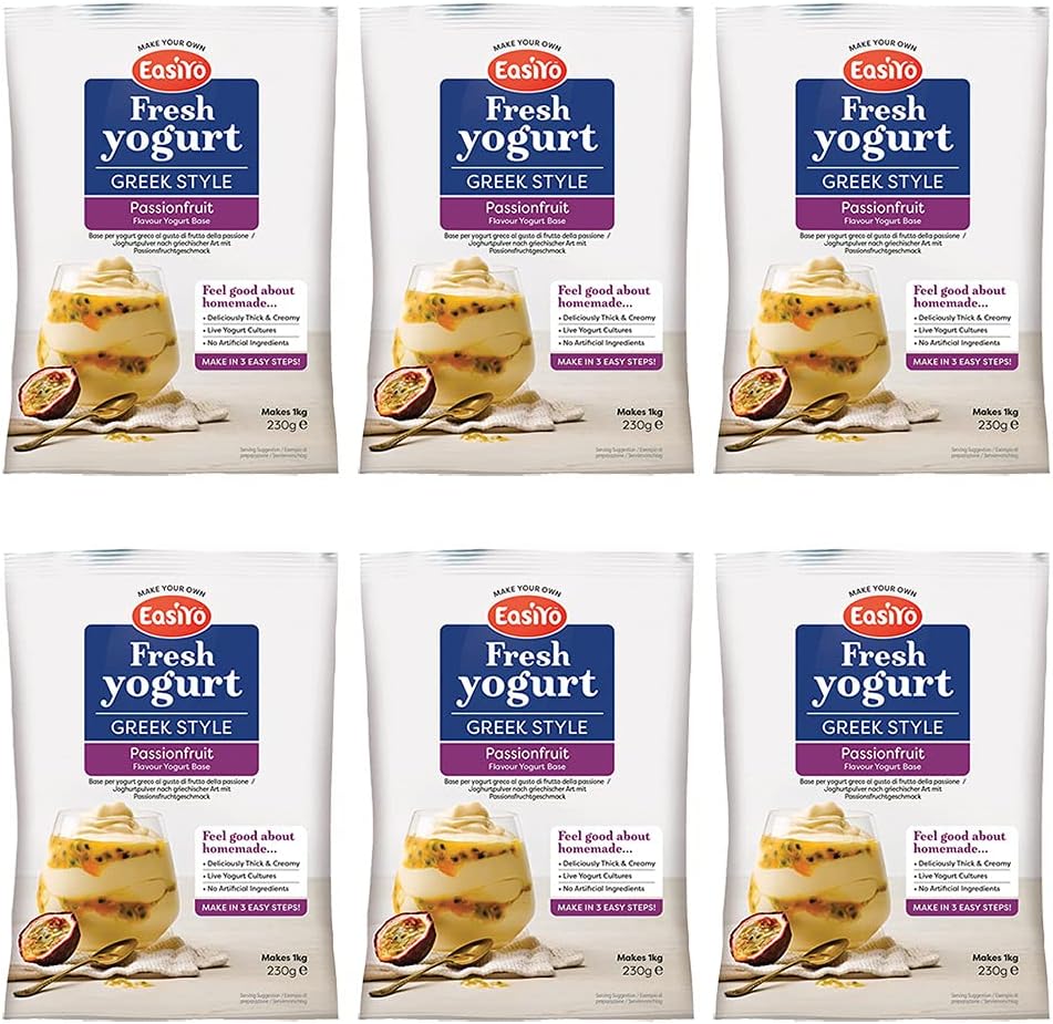 Easiyo Greek & Passionfruit Premium Yoghurt Mix 230g (Pack of 6)
