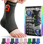 Modvel Foot & Ankle Brace Socks for Sprained Ankle Compression Sleeve - Plantar Fasciitis Relief Brace, Foot Support for pain Women & Men - Tendonitis & Arthritis Feet Sleeve, Stabilizing Ankles Wrap