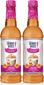Jordan’s Skinny Mixes Sugar Free Coffee Syrup, Salted Caramel Coffee Flavoring Syrup, Zero Calorie Drink Mix, Lattes, Baking, Protein Shake or Cocktail, Dairy & Gluten Free, Kosher, 25.4 Fl Oz, 2 Pack