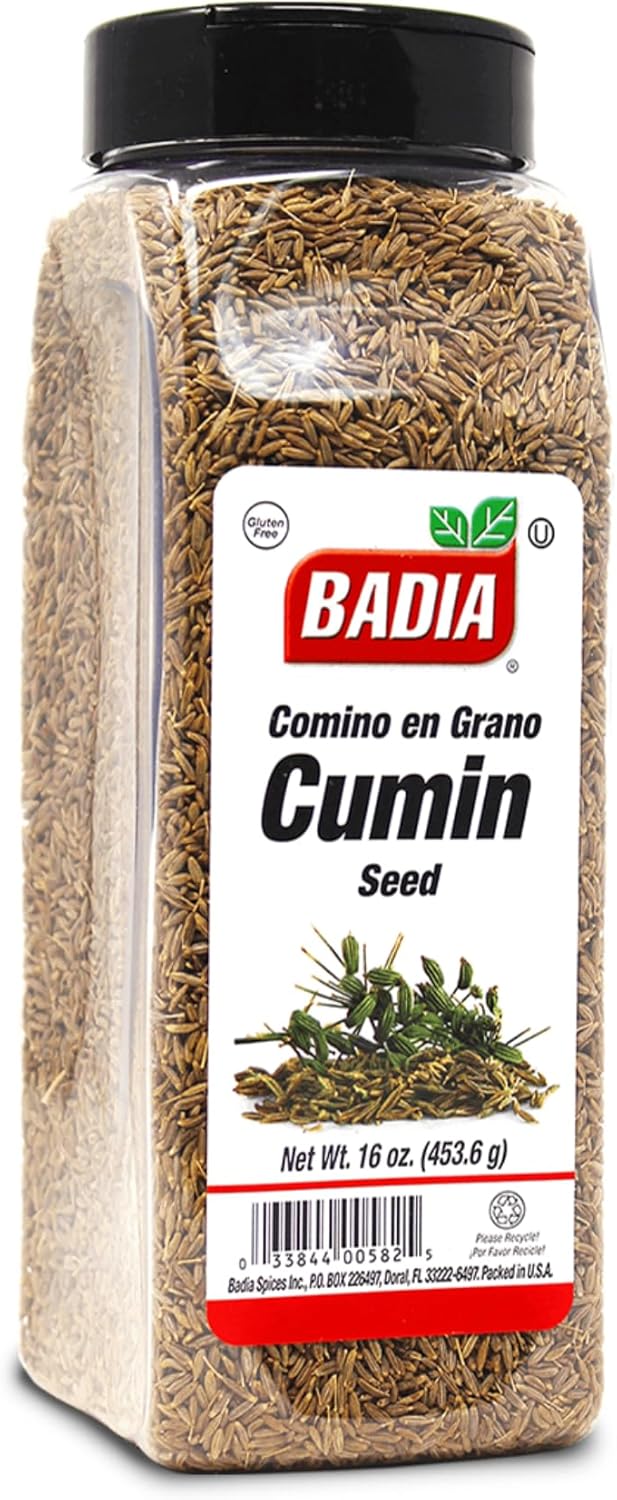 Badia Cumin Seeds, 16 oz - Whole Comino Seeds, Aromatic Flavor for Cooking, Spice Blends & Seasonings