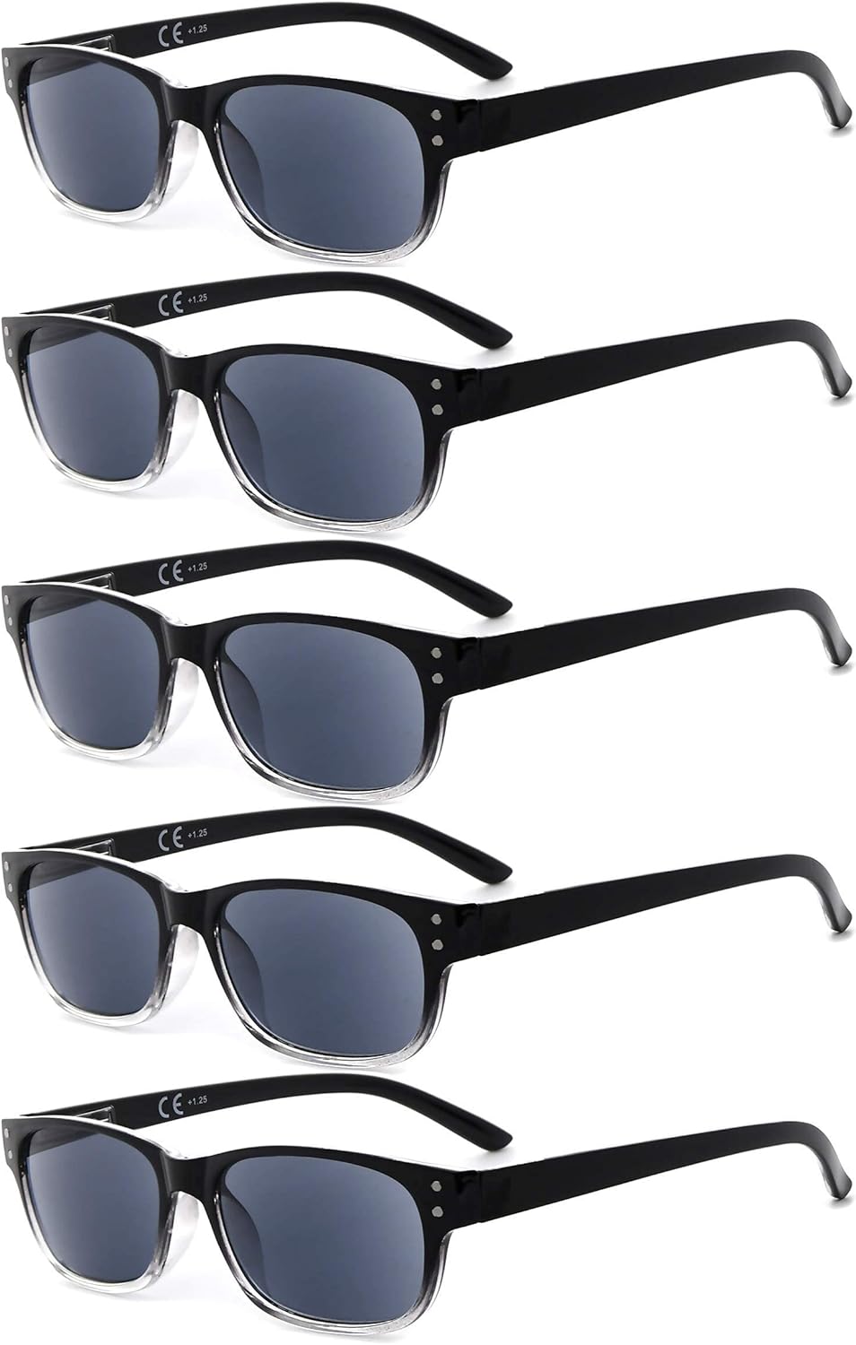 Eyekepper Classic Reading Glasses for Men 5 Pack Spring Hinges Readers