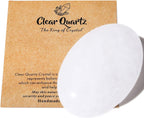 MAIBAOTA 2.4" Large Clear Quartz Crystal Stone Polished Palm Stone Healing Crystals 0.7" Thick Natural Reiki Gemstone Worry Stone Energy Balancing Anxiety Stress Relief Meditation 1 Pc