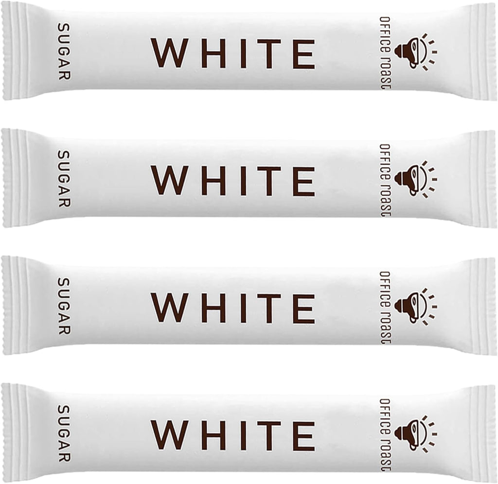 Office Roast White Sugar Sticks Pack - Sweeteners for Coffee, Tea & Beverages – Includes White Cane Sugar – Convenient, Individually Wrapped Packets (100 Count Total)