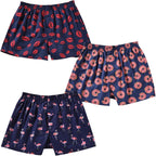 Mens Boxer Shorts for Men 100 Cotton Funny Sleep Short Inseam Woven Pattern Plaid Pajamas Multipacks