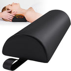 Noverlife Half Round Massage Table Bolster Pillow with Strap Handle, 17 x 6 x 4 in PU Leather Semi-Round Bolster Pillow for Neck, Under Knee Ankles Pain Relief Half Moon Knee Bolster for Massage Table