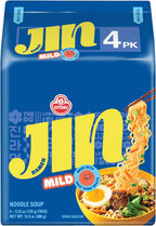 OTOKI Jin Ramen Mild Korean Instant Ramen, 13-Hour Simmered Beef Bone Broth, Mild Savory Flavor, Ready in 4 Minutes, 4.23 oz (Pack of 4)
