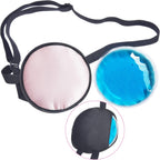 Cooling Eye Patches for Puffy Eyes, Pure Silk Ice Eye Patch, Single Eye Mask, Medical One Eye Cover Cold Hot Therapy Strabismus Lazy Eyes After Surgery Adult Kid Pirate Eyepatch (Pink)
