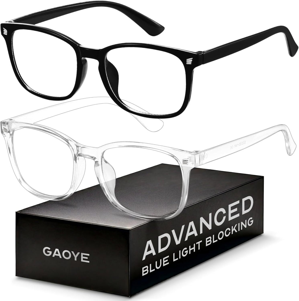 Gaoye Eyewear Frames for Men - Blue Light Blocking Square Glasses, Anti UV Ray Computer Gaming, Blue Blockers for Women