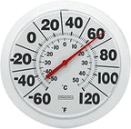 Springfield Indoor Outdoor Big and Bold Dial Thermometer, Wireless Thermometer with Easy to Read Large Numbers for Patio, Pool, and Indoor Areas, 8-Inch, White