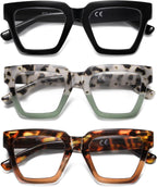 Oversized Reading Glasses Women Oprah Style Blue Light Blocking Computer Readers Designer Ladies Large Frame Square
