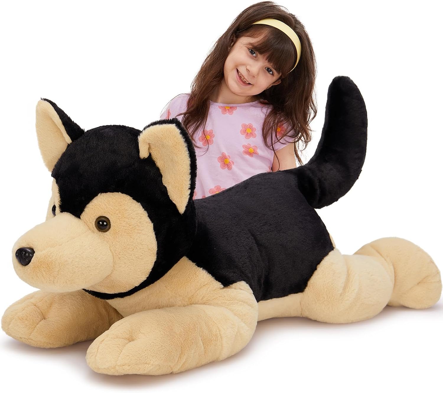 MorisMos 32inch Giant German Shepherd Dog Stuffed Animals, Large Stuffed Dog Plush, Big Puppy Pillow Birthday Gifts Kids Girls Boys