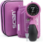 SCIAN Palm Style Aneroid Sphygmomanometer with European Cuff 8.7-16.5", Manual Blood Pressure Cuff with Carrying Bag for for Nurse Doctor Senior Adult, Purple Red
