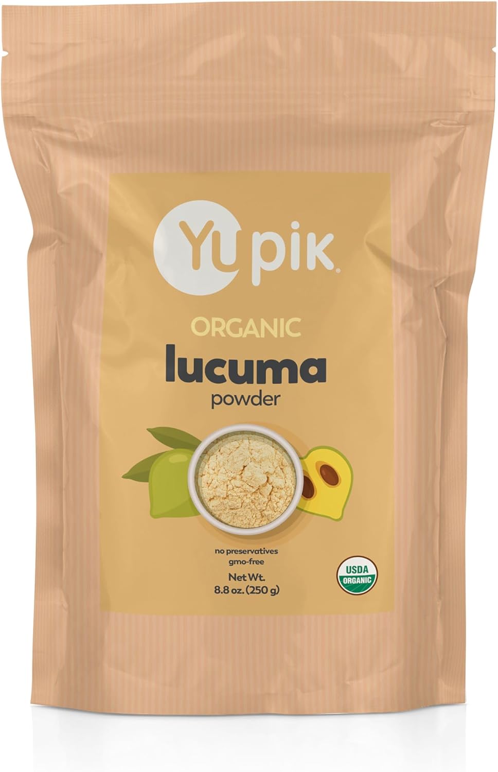 Yupik Organic Lucuma Powder, 8.8 oz, USDA Certified, Gluten-Free, Vegan, Kosher, Non-GMO, Nutritious Superfood & Natural Sweetener with Maple Flavor, Low-Glycemic, Ideal for Beverages & Baking