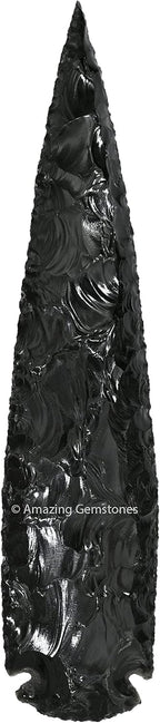 Amazing Gemstone Black Obsidian Arrowhead, Crystal and Healing Stone Flint Rock Arrow Head - 5 to 6 Arrowheads for DIY Project Craft Point Jewelry Making