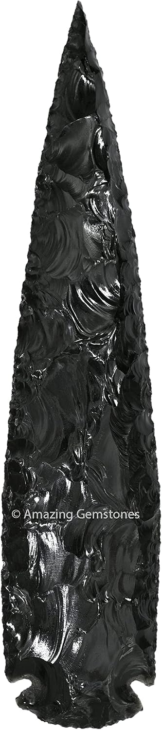 Amazing Gemstone Black Obsidian Arrowhead, Crystal and Healing Stone Flint Rock Arrow Head - 5 to 6 Arrowheads for DIY Project Craft Point Jewelry Making