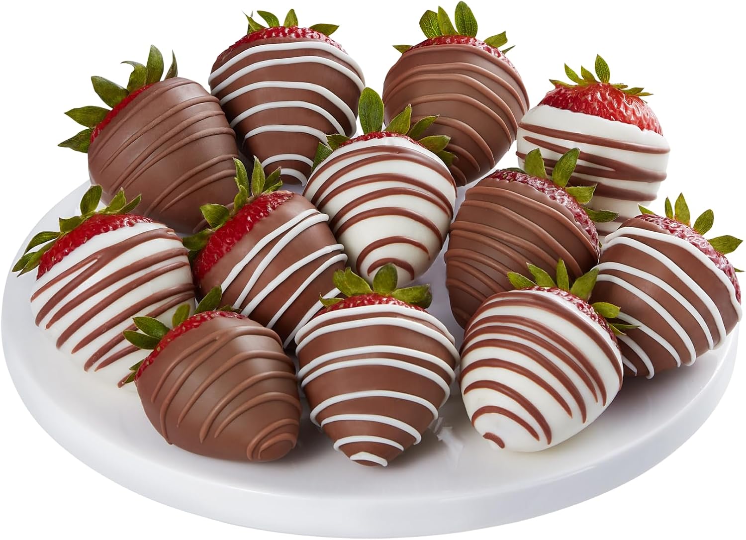 Shari’s Berries Gourmet Drizzled Strawberries | Chocolate Covered Strawberry Gift Box | Ideal for Mother's Day, Anniversary, Birthdays, Congratulations, or Saying Thank You (Full Dozen, 12 Berries)