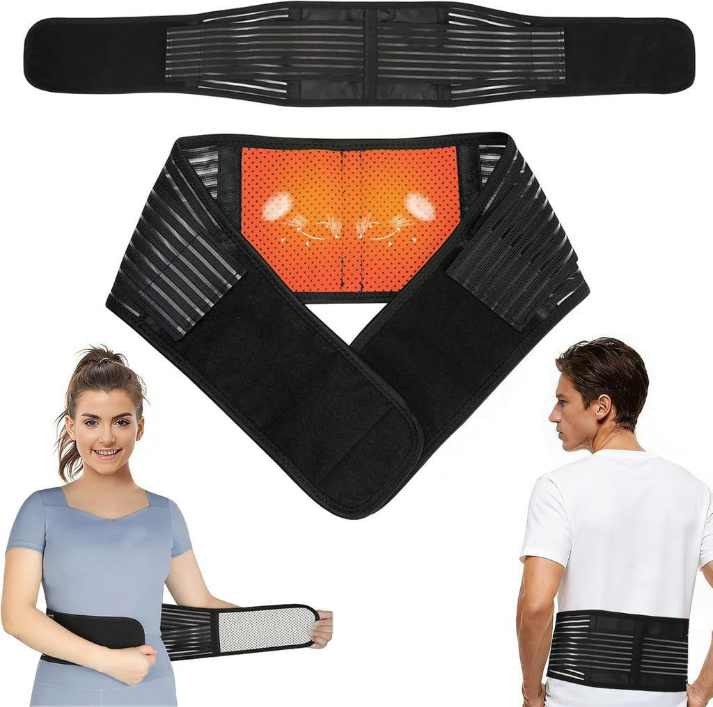 Back Support with Magnet, Tourmaline Magnetic Back Braces for Lower Back Pain Relief, Self Heating & Soothing Waist Band, Lumbar Support Belt for Herniated Disc/Sciatica(Medium)