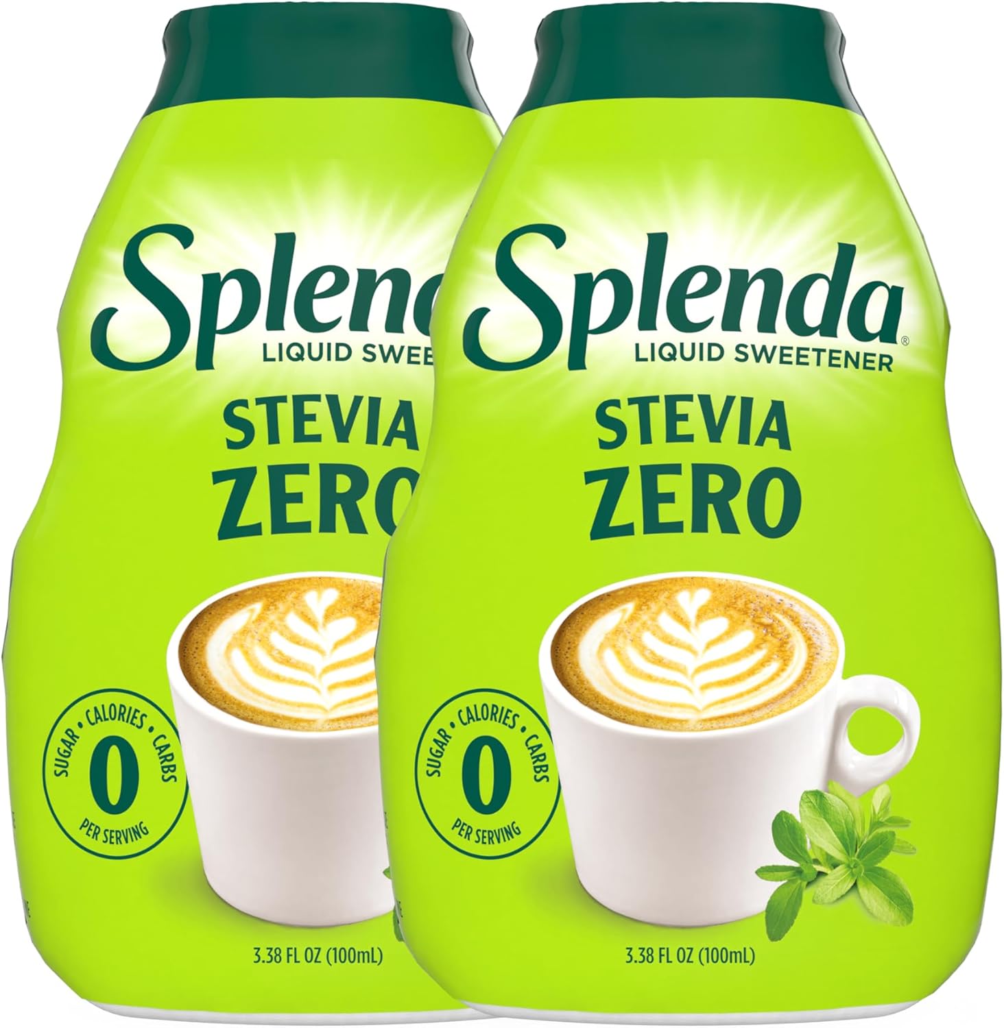 SPLENDA Stevia Liquid Zero Calorie Sweetener Drops, 3.38 Fl Oz Bottle (Pack of 2)