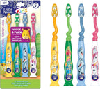 GuruNanda Kids Toothbrush with Suction Cup & Fun Animal Designs - Soft Bristles for Healthy Gums- Non-Slippery & Mess-Free Toothbrush, 3+ Age- 4 Count