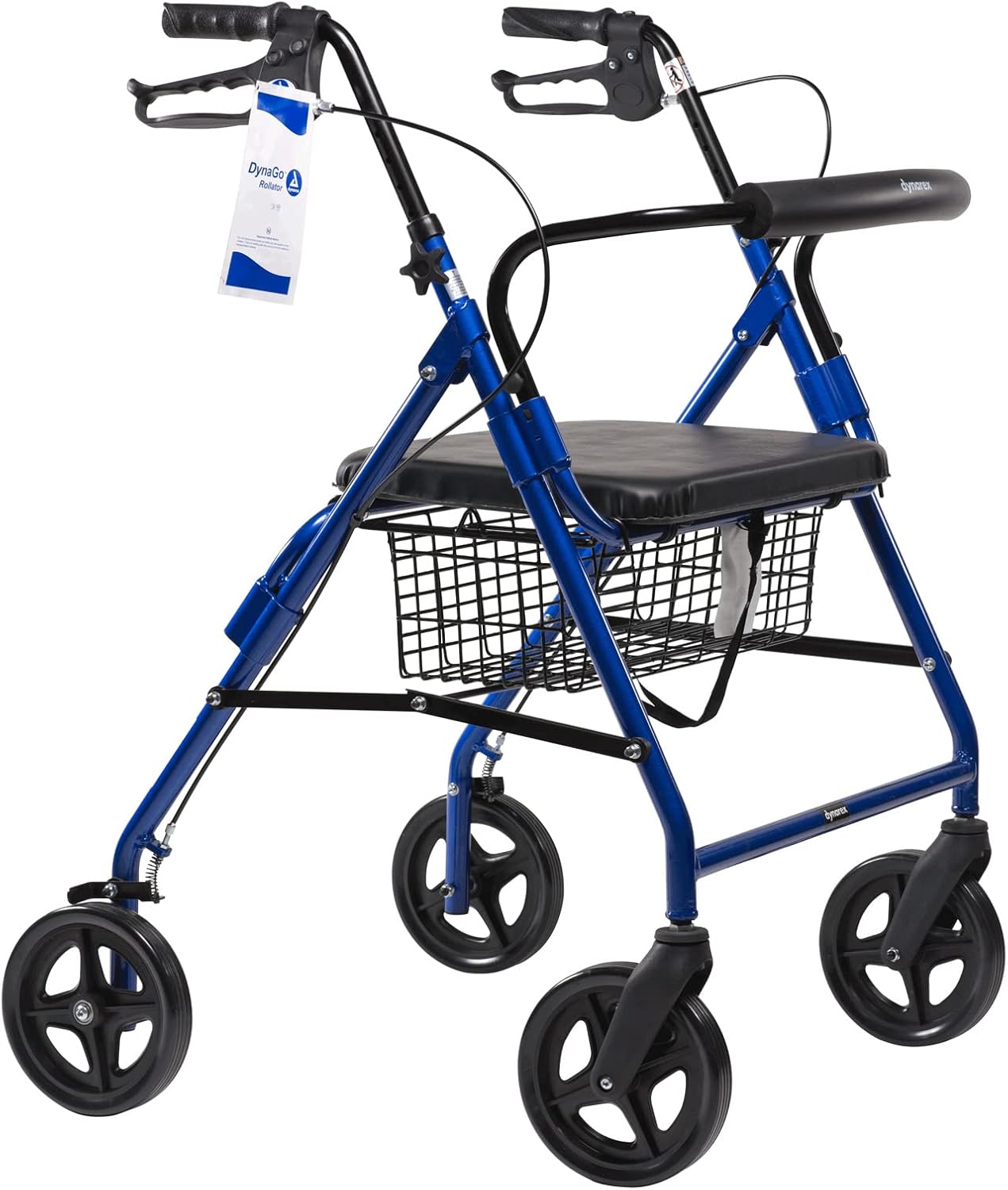 DynaGo HD Bariatric Foldable Steel Rollator, 500 lb. Weight Capacity, Blue