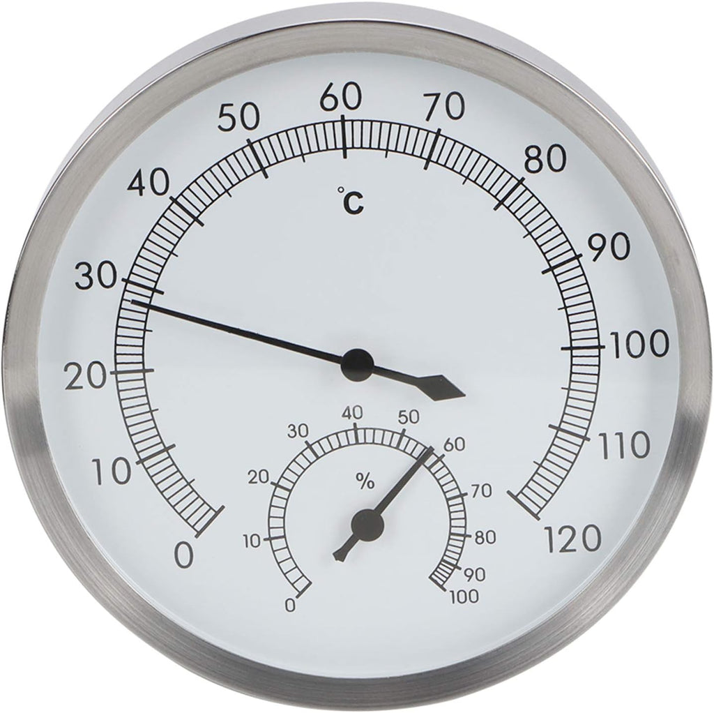 HERCHR 2 in 1 Stainless Steel Steam Room Sauna Room Thermometer, Premium Stainless Steel Temperature Gauge Indicator for Sauna Steam Roombathroom