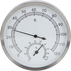 HERCHR 2 in 1 Stainless Steel Steam Room Sauna Room Thermometer, Premium Stainless Steel Temperature Gauge Indicator for Sauna Steam Roombathroom