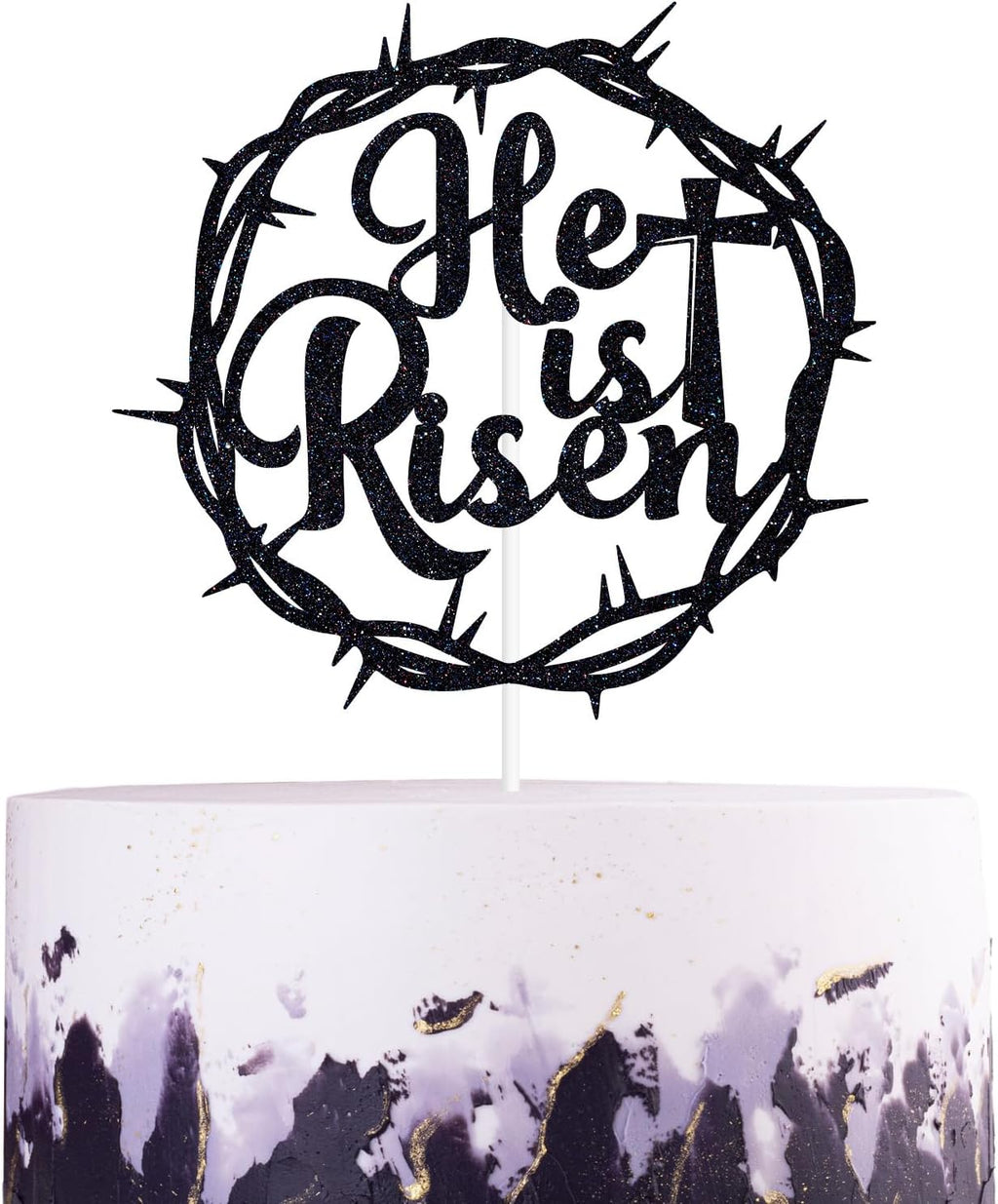 He is Risen Cake Topper, He Lives, Cross Religious Jesus Easter Décor, Spring Easter Holiday Party Decorations
