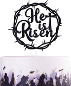He is Risen Cake Topper, He Lives, Cross Religious Jesus Easter Décor, Spring Easter Holiday Party Decorations