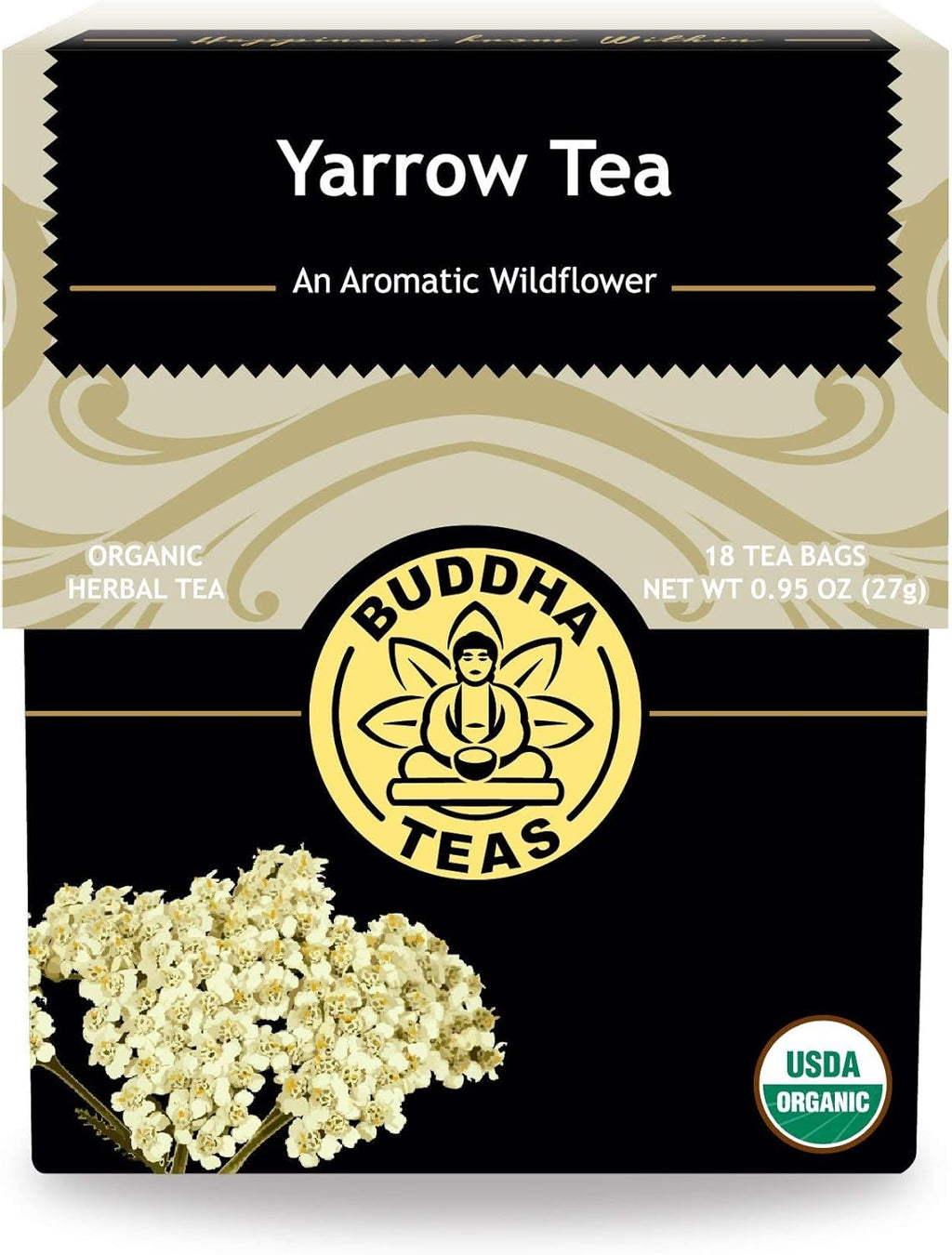 Buddha Teas Organic Yarrow Tea - OU Kosher, USDA Organic, CCOF, 18 Bleach-Free Tea Bag