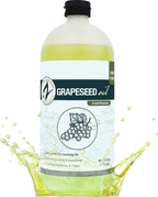 Zatural 100% Pure Cold Pressed Grapeseed Oil – Naturally Grown Virgin, High Smoke Point 450°F+, Non-GMO, Perfect for Cooking Frying Baking, Dressings Marinades & Skincare Hair (32 Fl oz)