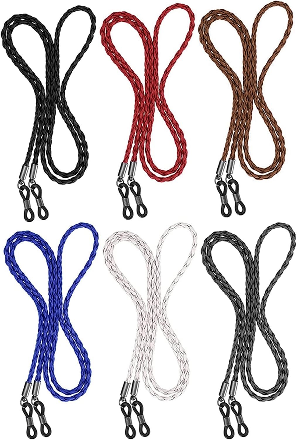 BILIONE Eyeglass Strap, 6Pcs Premium Glasses Holder Chains, Multicolor Eyewear Retainer for Women Men and Kids