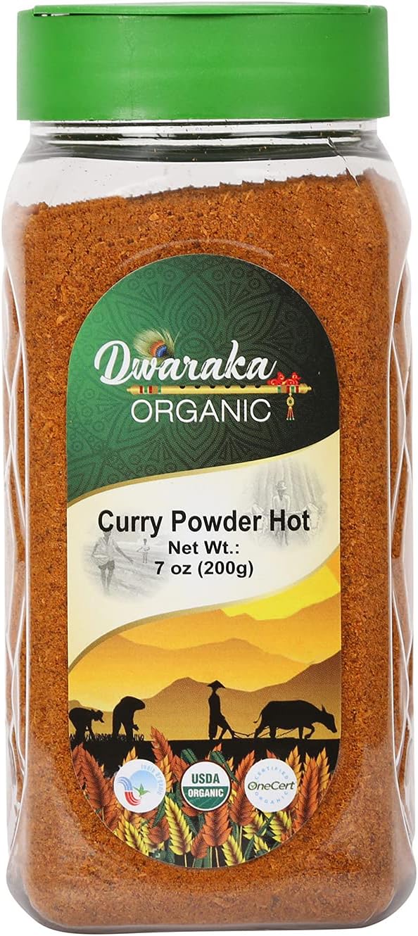 Dwaraka Organic - Curry Powder Hot, 7oz, Healthy, Organic, Non GMO, All Natural