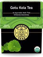 Buddha Teas Organic Gotu Kola Tea - OU Kosher, USDA Organic, CCOF, 18 Bleach-Free Tea Bags