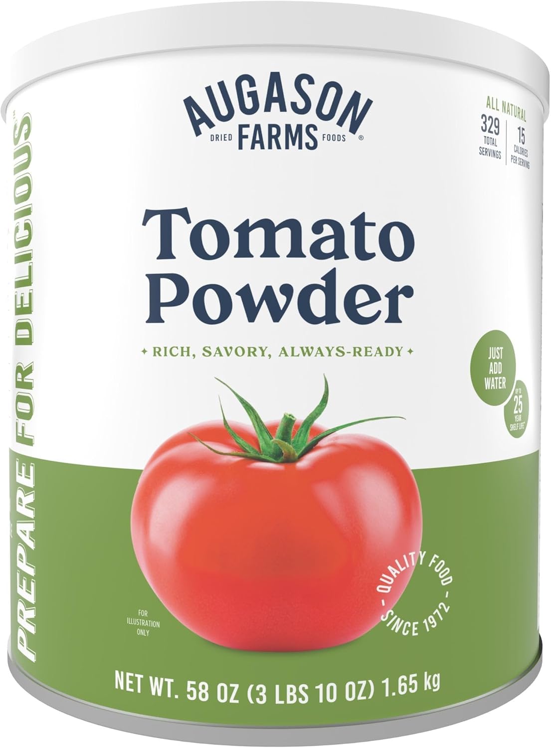 Tomato Powder Can Emergency Food Supply, 329 Servings, 25 Year Shelf Life, Made with Real Tomatoes - Dry Tomato Powder Blend, Ingredient for Cooking and Food Preparation