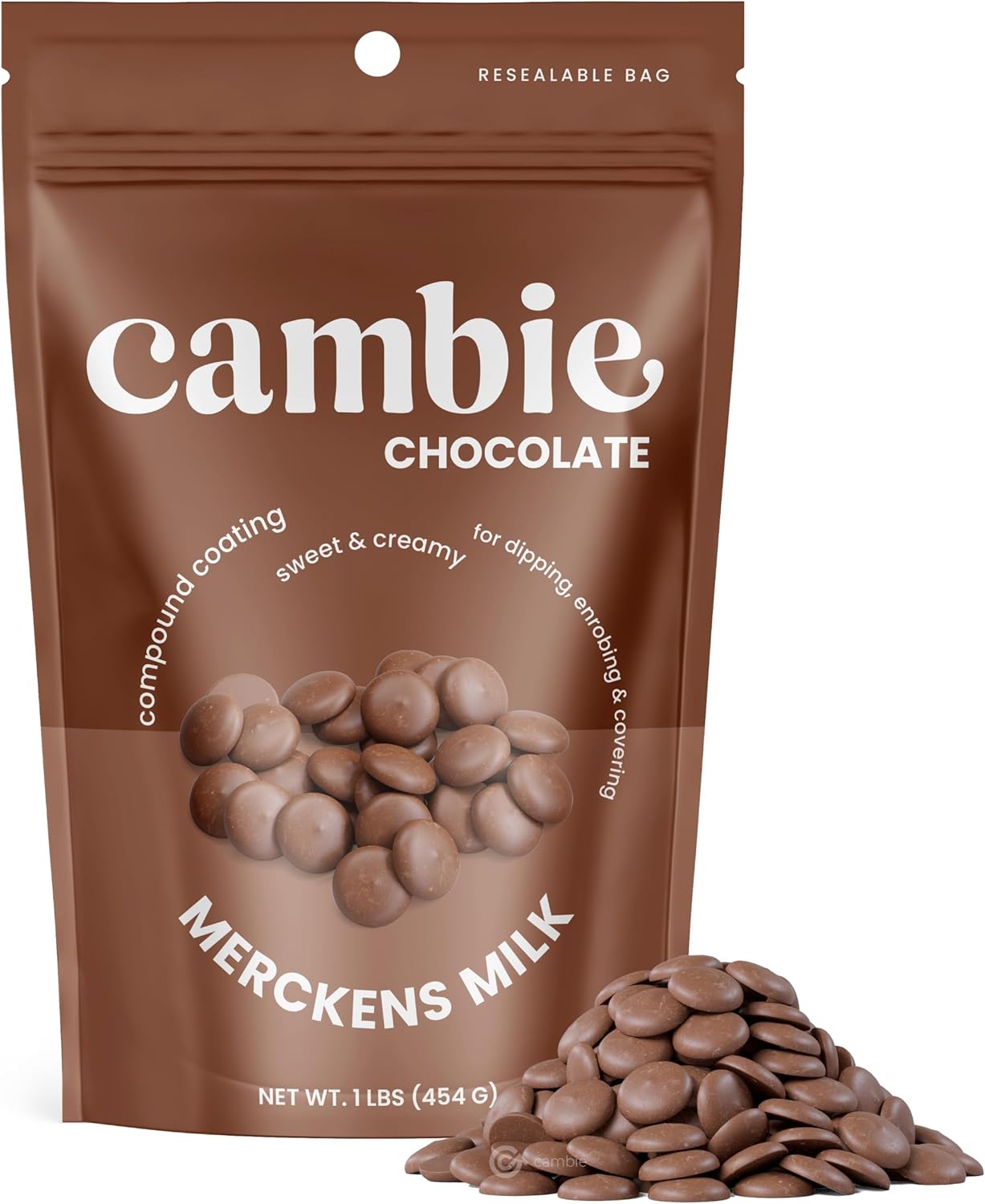 Merckens Milk Melting Chocolate - 1 Pound of Premium Quality Milk Candy Melts to make Dubai Chocolate Bar, Cake Pops, Cocoa Bombs, & Homemade Desserts