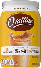 Ovaltine Classic Malt Powdered Drink Mix For Hot And Cold Milk Canister 12 oz