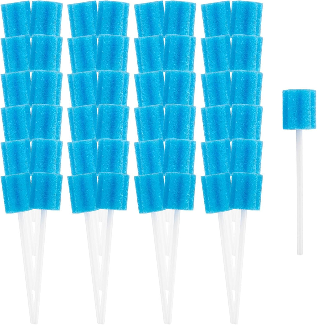 50 Oral Cleaner Swabs Disposable Sponge - Toothettes Mouth Swabs Swabsticks for Elderly Dry Mouth Waterless Toothbrushes on the go Mini Pet Children Sterile Thrush Mouth Treatment