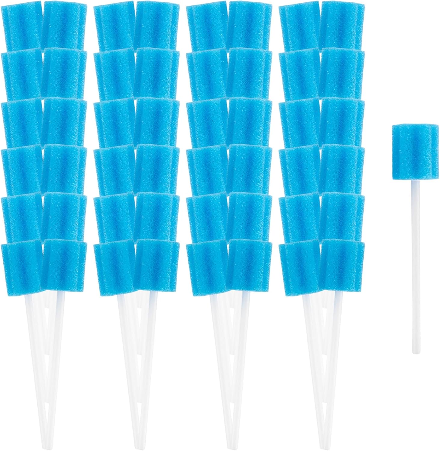 50 Oral Cleaner Swabs Disposable Sponge - Toothettes Mouth Swabs Swabsticks for Elderly Dry Mouth Waterless Toothbrushes on the go Mini Pet Children Sterile Thrush Mouth Treatment