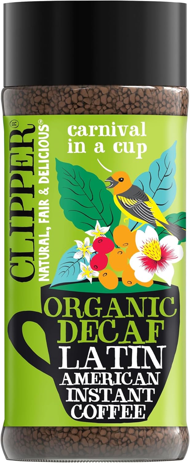 Clipper Coffee: Latin American Decaf Instant Coffee – Medium Roast Coffee, Freeze Dried & Ethically Sourced – 100g (3.53oz)