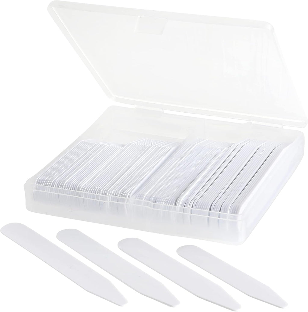 100 Plastic Collar Stays For Men Dress Shirt 2" 2.2" 2.5" 2.7 or 3" inches