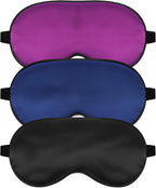 Sleep Mask, Silk Eye Mask for Sleeping with Adjustable Strap, Blindfold Eyeshade for Men & Women, Comfortable & Soft Eye Cover Eyeshade for Night Sleep (Black, Blue, Purple)