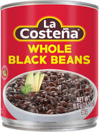 La Costeña Whole Black Beans - Ready-to-Eat Canned Black Beans for Mexican Food, Vegetarian Chili Ingredients, Frijoles Negros, Hummus, Dips, Burgers & Burritos - 19.75oz, 1 Pack Bulk Canned Food