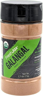 FreshJax Organic Galangal Root Powder – 2.7 oz | Authentic Thai Spice for Curries, Soups, Stir-Fries & Marinades | Non-GMO, Gluten-Free, Keto, Paleo | No Preservatives - Made in USA