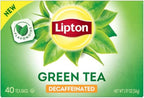 Lipton Decaffeinated Green Tea Bags, Unsweetened Teabags for Decaf Hot Tea or Decaf Iced Tea with Flavonoids, 40 Total Tea Bags