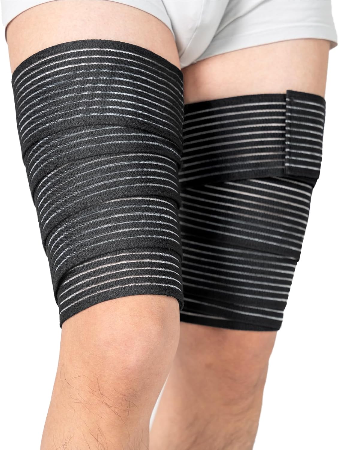 2 Pcs Hamstring & Thigh Compression Wraps, Adjustable Thigh Compression Braces, Quad Support for Men and Women, Versatile Compression Bandages for Knee, Calf, Arm