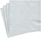 Entertaining with Caspari Dinner Napkin, Moire Platinum, 20-Pack