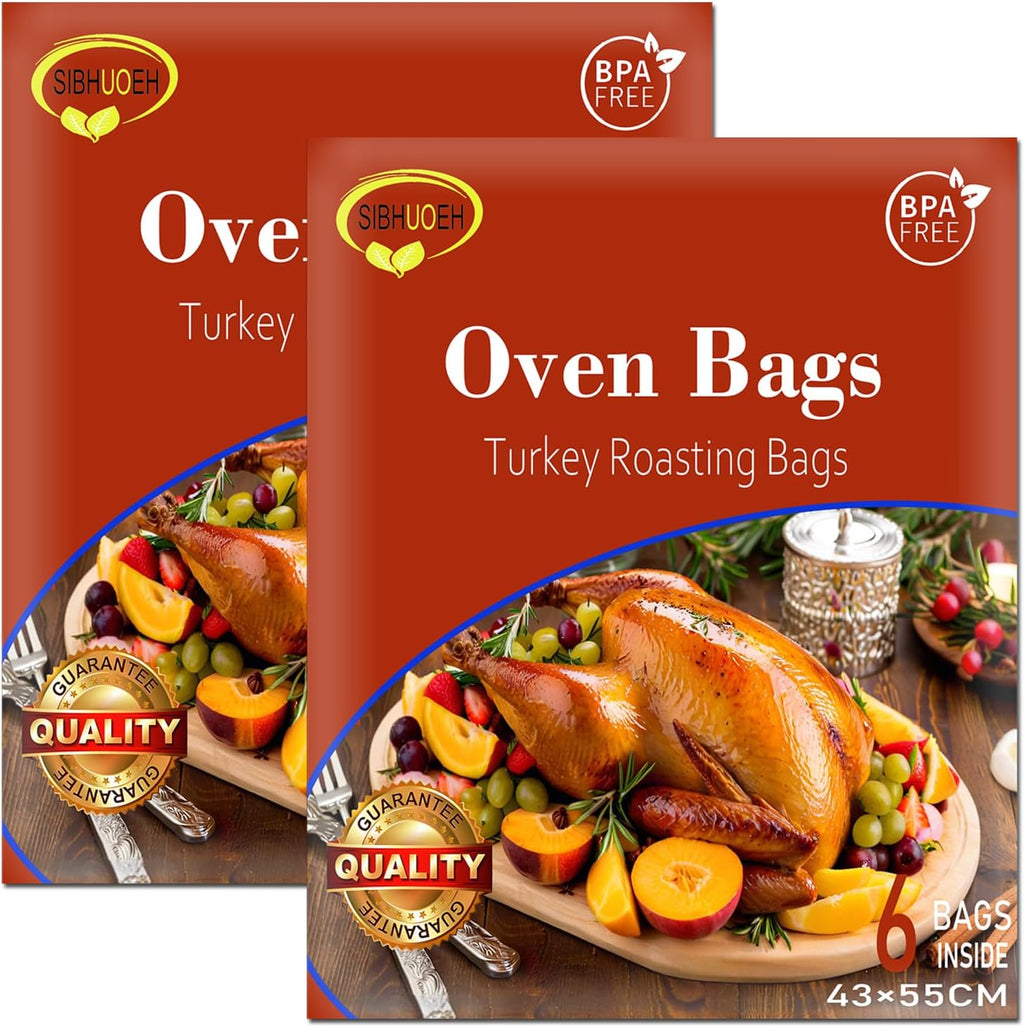 Turkey Oven Bags, Oven Bags for Roasting, Turkey Bags Roasting Chicken, Meat & Fish Multi Purpose Cooking Bags, Large Size 17’’ x 22’’, 12 Counts