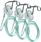 3 Pack Oxygen Mask for Face Adult with 7 Ft Tube, Oxygen Mask with Adjustable Elastic Strap - Adult Standard L,Green