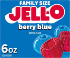 Jell-O Berry Blue Gelatin Dessert Mix, Family Size, 6 oz Box