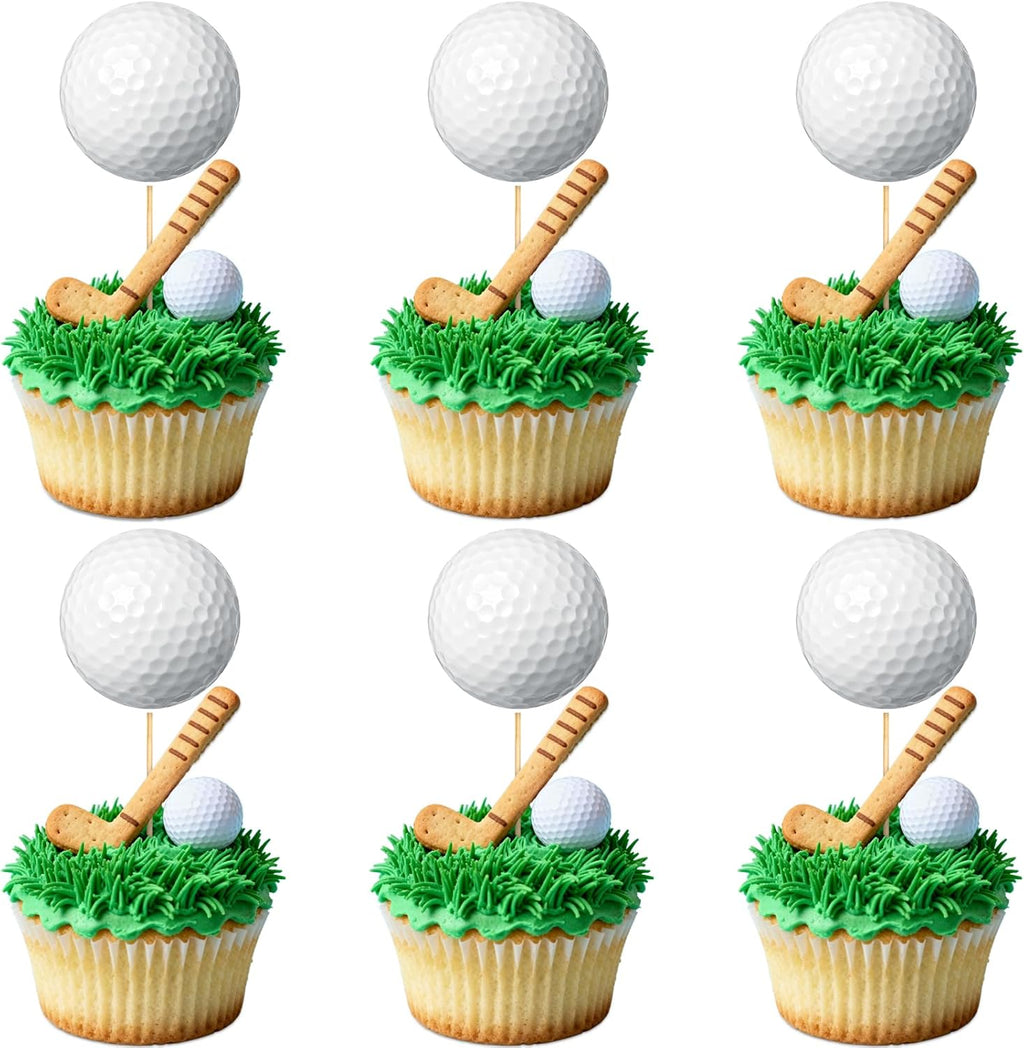 40 Pcs Golf Cupcake Toppers Golf Ball Cupcake Picks Birthday Cake Decorations for Kids Boys Sports Theme Birthday Party Decor Baby Shower Supplies